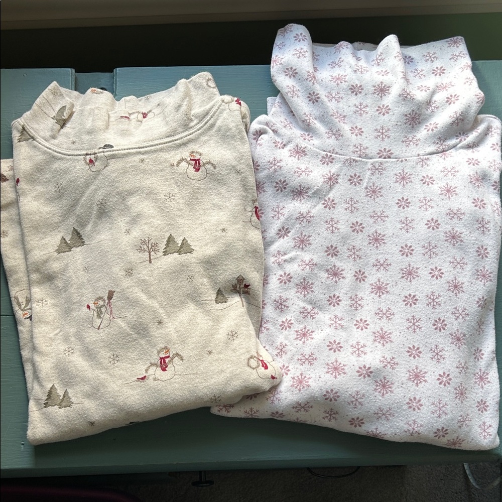 Charming Snowman and Snowflake Turtleneck 2X Tops